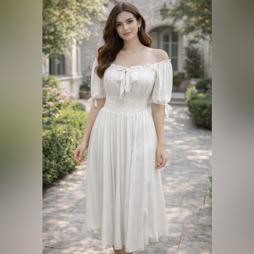 Elegant White Midi Dress